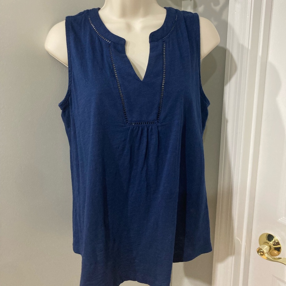 St. John's Bay Tab Collar Sleeveless Top